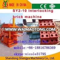 SY2-10 fully automatic clay brick making machine,hydraulic interlocking brick production line in Kenya