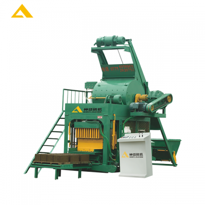 Low power QTJ4-18 construction garbage brick making machine